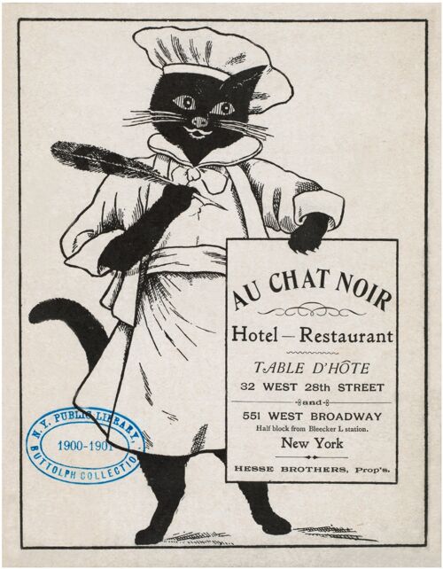 Au Chat Noir, New York 1900 - A4 (210x297mm) Archival Print (Unframed)
