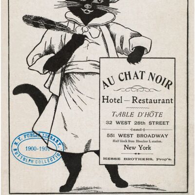 Au Chat Noir, New York 1900 - A4 (210x297mm) Archival Print (Unframed)