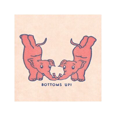 Bottoms Up Pink Elephants, San Francisco, 1930er Jahre [Square Prints] - 21 x 21 cm (ca. 8 x 8 Zoll) Archival Print (ungerahmt)