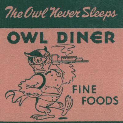 Owl Diner, Clearwater 1948 - 21x21cm (approx. 8x8 inch) Archival Print (Unframed)