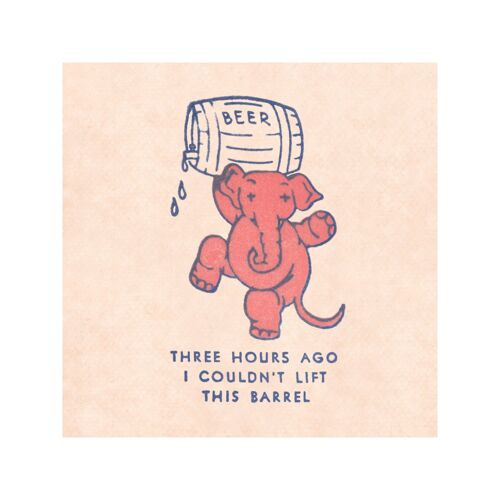 I Couldn't Lift This Barrel Pink Elephant, San Francisco, 1930s [Square Prints] - 12x12 inch Archival Print (Unframed)