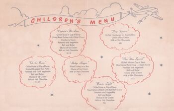 Oscar, menu pour enfants de l'aéroport inconnu des années 1940 - A4 (210x297mm) impression d'archives (sans cadre) 2