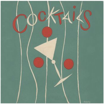 Cocktails, hôtel New Yorker des années 1950 - impression d'archives 12 x 12 pouces (sans cadre) 1