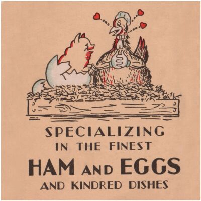 Ham & Eggs Incorporated, Los Angeles 1930er Jahre - 21 x 21 cm (ca. 8 x 8 Zoll) Archival Print (ungerahmt)