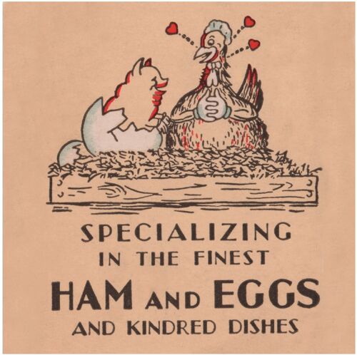 Ham & Eggs Incorporated, Los Angeles 1930s - 12x12 inch Archival Print (Unframed)