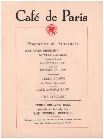 Café De Paris, Londres des années 1920 - A2 (420x594mm) impression d'archives (sans cadre) 2