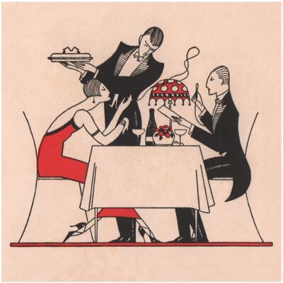 Café De Paris Diners, Londres des années 1920 - 21 x 21 cm (environ 8 x 8 pouces) impression d'archives (sans cadre)