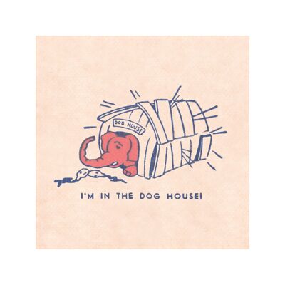 I'm In The Dog House Pink Elephant, San Francisco, 1930s [stampe quadrate] - 21 x 21 cm (circa 8 x 8 pollici) stampa d'archivio (senza cornice)