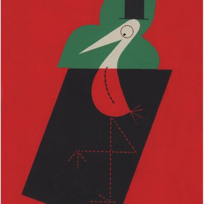 The Stork Club Red Bar Book Cover 1946 di Paul Rand - 50x76 cm (20x30 pollici) Stampa d'archivio (senza cornice)