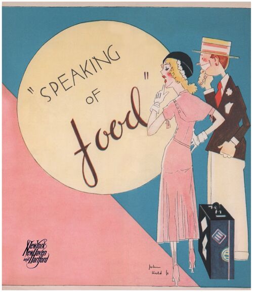 John Held Jr New Haven Railroad "Speaking of Food" 1932 - A2 (420x594mm) Archival Print (Unframed)