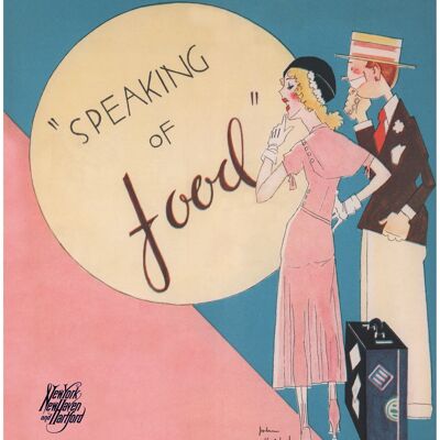 John Held Jr New Haven Railroad "Hablando de comida" 1932 - Impresión de archivo A2 (420 x 594 mm) (sin marco)
