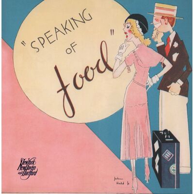 John Held Jr New Haven Railroad "Speaking of Food" 1932 - A1 (594x840mm) Archival Print (Unframed)