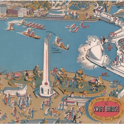 The Swift Bridge, The World's Fair Chicago 1934 - A4 (210 x 297 mm) Archivdruck (ungerahmt)
