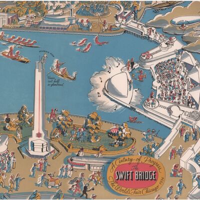 The Swift Bridge, The World's Fair Chicago 1934 - A2 (420x594mm) Archival Print (Unframed)