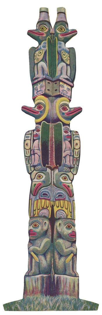 Old Kasaan Totem Pole, Steamship Spokane, Alaska 25 août 1908 - A3 (297x420mm) impression d'archives (sans cadre) 1