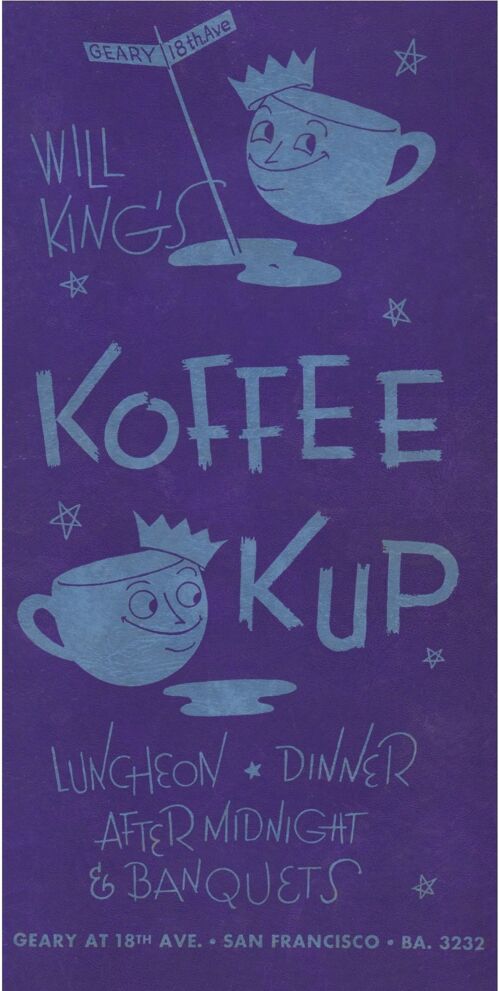 Will King's Koffee Kup, San Francisco 1948 - A3 (297x420mm) Archival Print (Unframed)