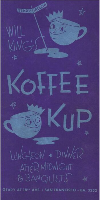 Koffee Kup de Will King, San Francisco 1948 - 50 x 76 cm (20 x 30 pouces) impression d'archives (sans cadre) 1