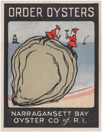 Commander des huîtres, timbre de Cendrillon 1912-1915 - A4 (210x297mm) impression d'archives (sans cadre)