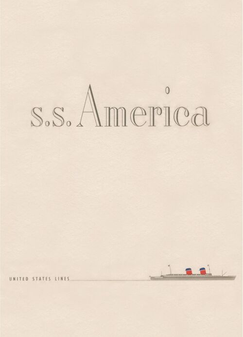 S.S. America 1950 - A4 (210x297mm) Archival Print (Unframed)