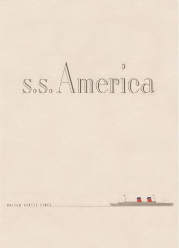 S.S. America 1950 - A4 (210x297mm) impression d'archives (sans cadre) 1