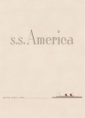 S.S. America 1950 - A3 (297x420mm) impression d'archives (sans cadre) 1