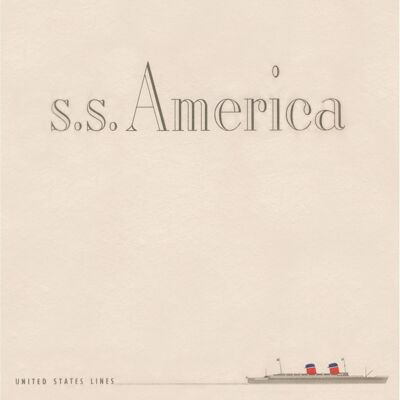 SS America 1950 - A3+ (329 x 483 mm, 13 x 19 Zoll) Archivdruck (ungerahmt)