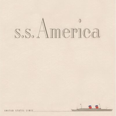 S.S. America 1950 - A1 (594x840 mm) Impresión de archivo (sin marco)