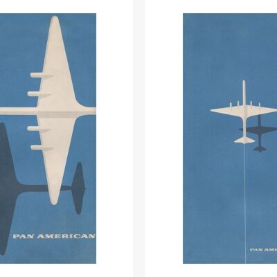 Pan American Clipper 1940er Jahre - beide vorne + hinten - A4 (210 x 297 mm) Archivdruck (e) (ungerahmt)