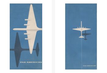 Pan American Clipper des années 1940 - à la fois avant + arrière - 50 x 76 cm (20 x 30 pouces) d'archives (sans cadre) 1