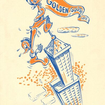 MC's Golden Goose Cafe, Smith Tower, Seattle anni '40 - A4 (210 x 297 mm) Stampa d'archivio (senza cornice)