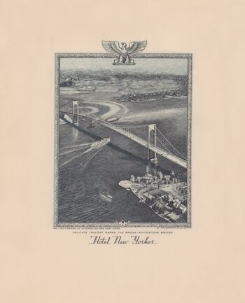 Hôtel New Yorker, Bronx Whitestone Bridge, New York 1941 - A3+ (329x483mm, 13x19 pouces) Impression d'archives (Sans cadre) 1