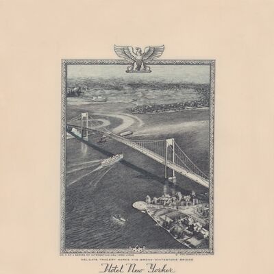 Hotel New Yorker, Bronx Whitestone Bridge, New York 1941 - A3+ (329x483mm, 13x19 inch) Archival Print (Unframed)