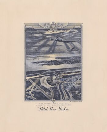 Hôtel New Yorker, La Guardia Airport, New York 1941 - 50x76cm (20x30 pouces) Tirage d'archives (Sans cadre) 1