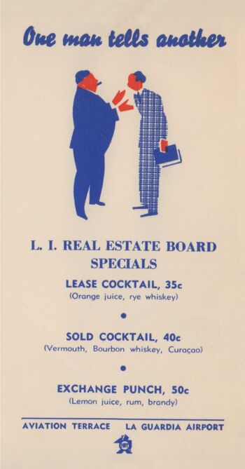 L.I. Promotions du conseil immobilier (cocktails) 1940 - A3 (297x420mm) impression d'archives (sans cadre)