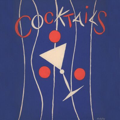 Cocktails La Guardia Airport 1940 Laszlo Matulay Illustration - 21 x 21 cm (ca. 8 x 8 Zoll) Archivdruck (ungerahmt)