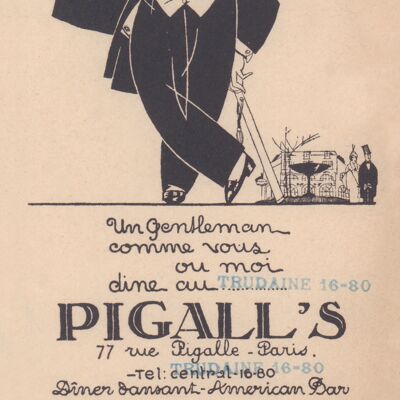 Pigall's, Paris 1921 - A3+ (329x483mm, 13x19 inch) Archival Print (Unframed)