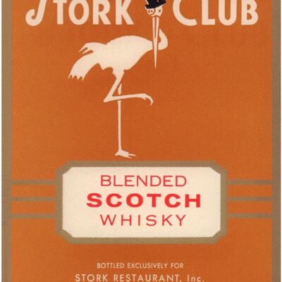 Stork Club Liquor Label - Whisky anni '40 - A4 (210 x 297 mm) Stampa d'archivio (senza cornice)