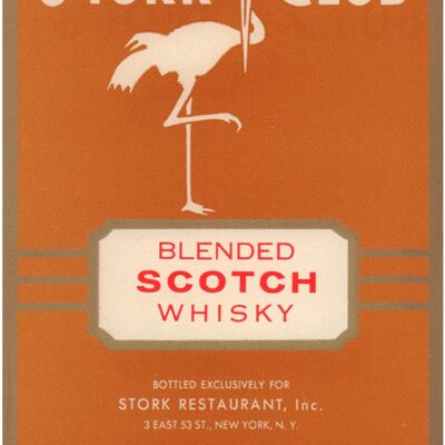 Stork Club Liquor Label - Whisky 1940s - A2 (420x594mm) Archival Print (Unframed)