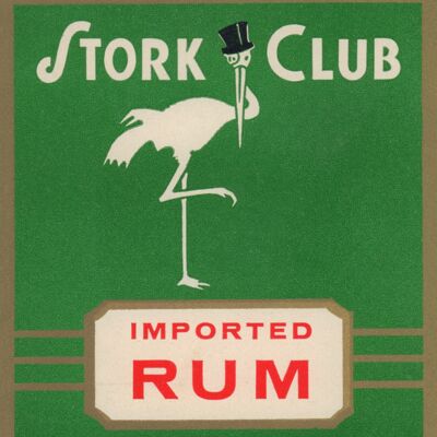 Stork Club Liquor Label - Rum 1940s - 50x76cm (20x30 inch) Archival Print (Unframed)