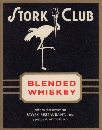 Stork Club Liquor Label - Blended Whisky des années 1940 - A3 (297x420mm) Archival Print (Sans cadre)