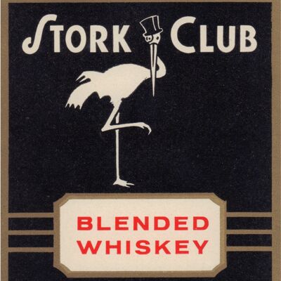 Stork Club Liquor Label - Blended Whiskey 1940s - A2 (420x594mm) Archival Print (Unframed)