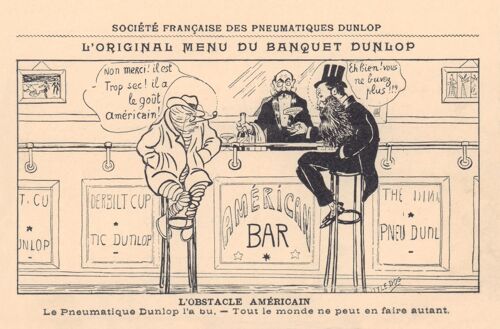 Menu du Banquet Dunlop Post Card Early 1900s - A4 (210x297mm) Archival Print (Unframed)