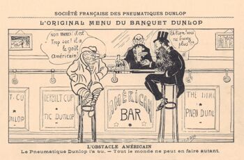 Menu du Banquet Dunlop carte postale début des années 1900 - A4 (210x297mm) impression d'archives (sans cadre)