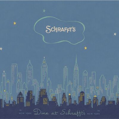 Schraffts Manhattan Skyline New York Panorama, 1939 - A4 (210 x 297 mm) Archivdruck (ungerahmt)