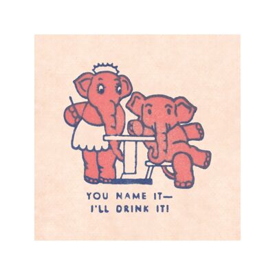 Pink Elephant Coasters (Set of 4)