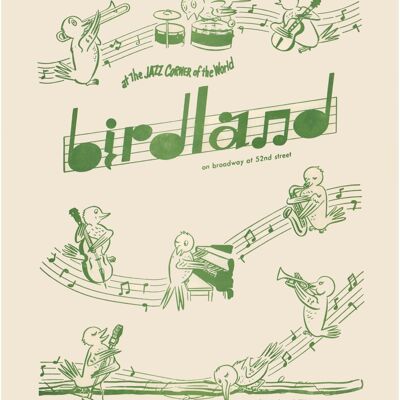 The Original Birdland Jazz Club, New York 1950s Menu Art - A3 (297x420mm) Archival Print (Unframed)