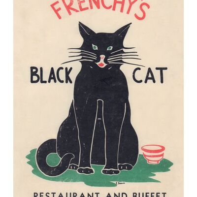 Frenchy's Black Cat, San Antonio Texas 1940er/1950er Jahre - Vorderseite - A4 (210x297mm) Archival Print(s) (ungerahmt)