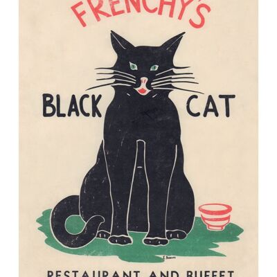 Frenchy's Black Cat, San Antonio Texas Década de 1940/1950 - Delantero - A3 (297x420 mm) Impresión de archivo (sin marco)