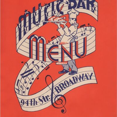 Music Bar, New York 1941 - A4 (210x297mm) Tirage d'archives (Sans cadre)