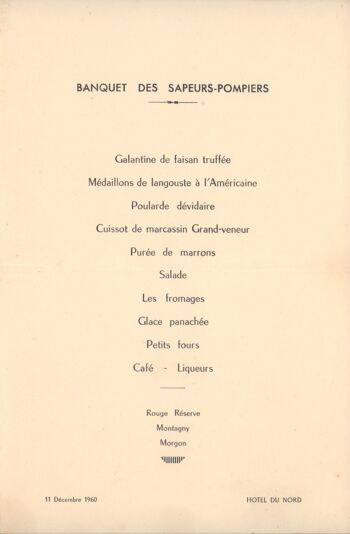 Banquet Des Sapeurs-Pompiers, Paris 1960 - A2 (420x594mm) Tirage d'archives (Sans cadre) 2